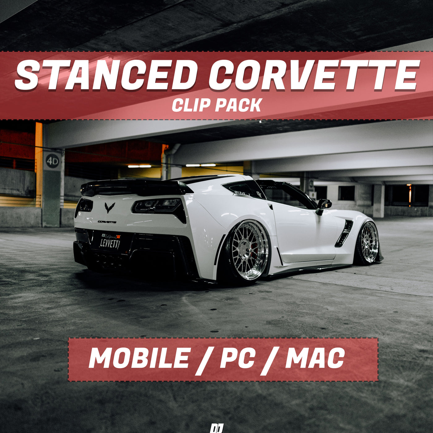 Stanced Corvette C7 Clip Pack (Color Graded)