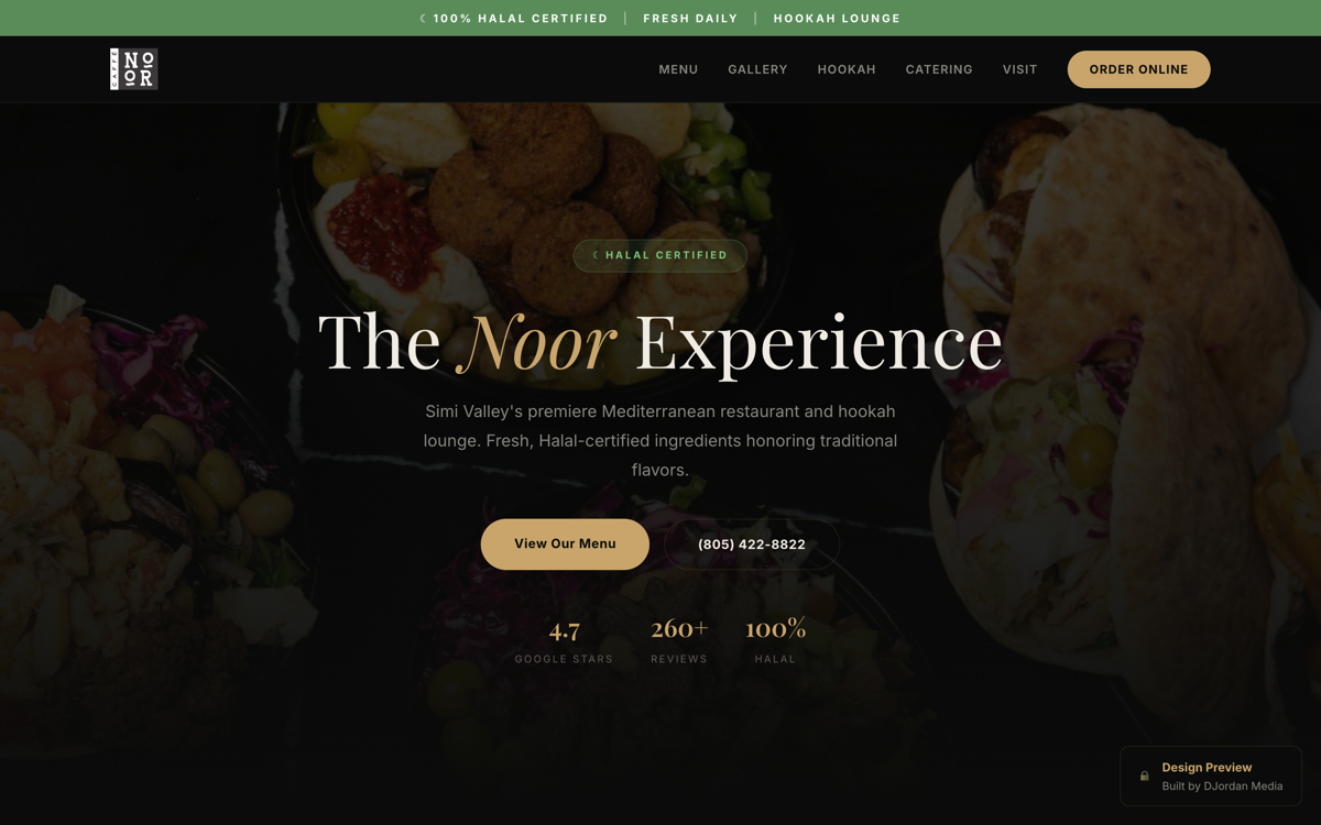 Caffe Noor custom Shopify store