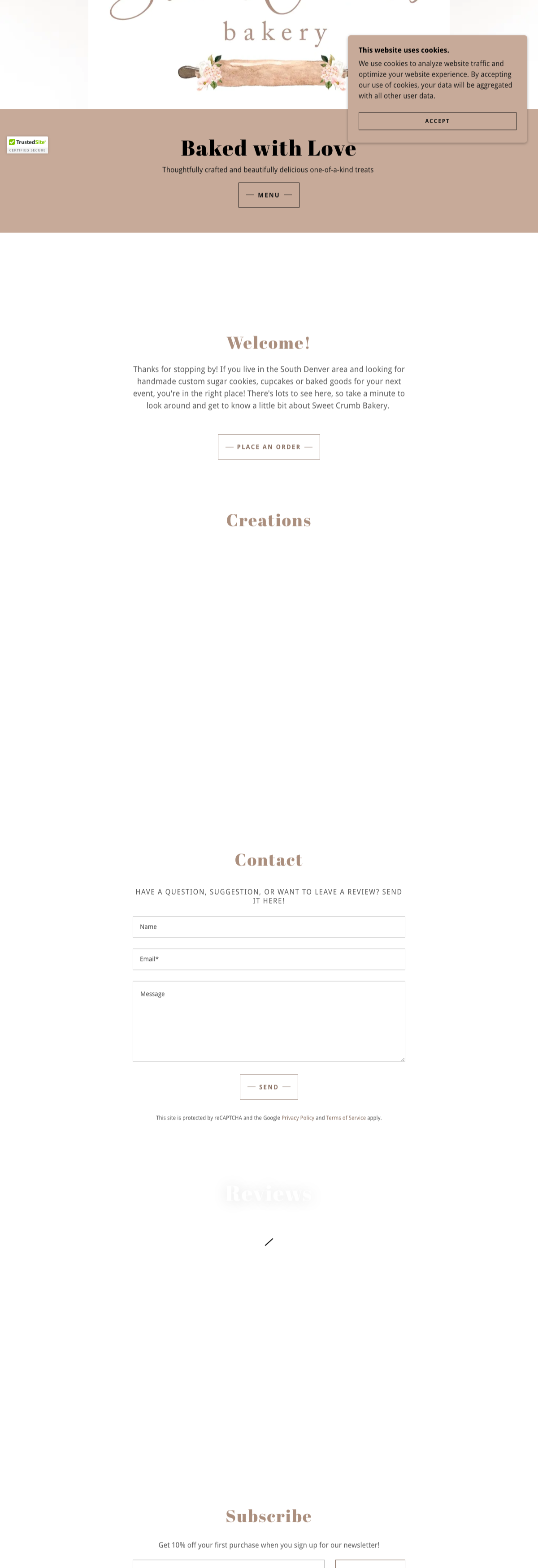 Sweet Crumb Bakery custom Shopify store